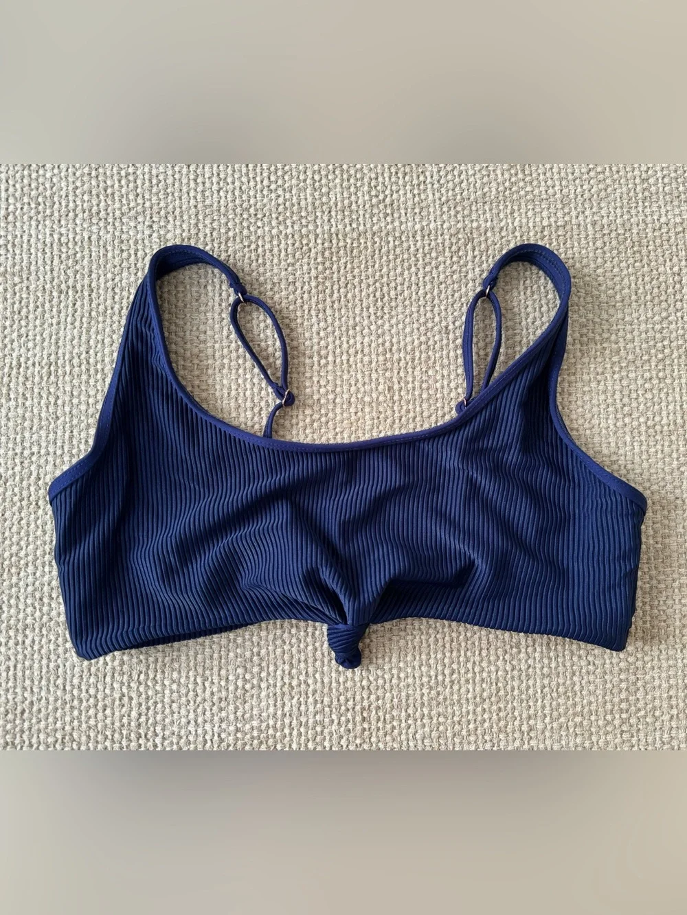 Frankie’s Bikinis Swimwear Navy Blue Greer Set, Top: L, Bottoms:‎ S